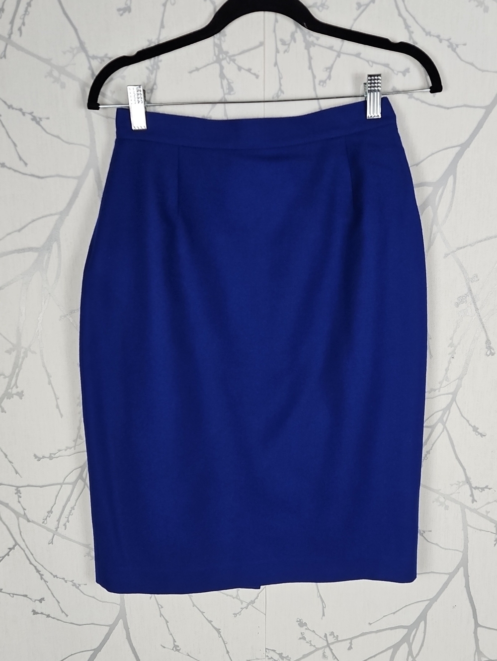 Giovanni Petrini VTG Royal Blue 100% Wool Twill Pencil Skirt